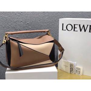 LOEWE經典爆款包包 羅意威Puzzle幾何中號拼接手提斜挎包 10171  tcl1040