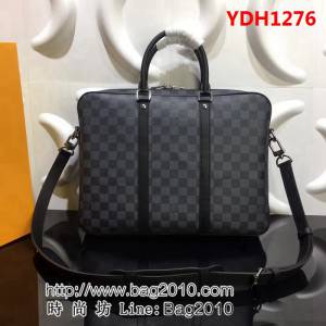 路易威登LV頂級原單 41478 黑格 Damier Graphite格紋帆布小號公事包 YDH1276