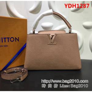 路易威登LV頂級原單 M48864 裸粉 Capucines 手袋肩背斜跨兩用包 YDH1287