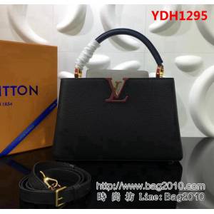 路易威登LV頂級原單 M48864 黑配卡其Capucines BB 迷你手袋 YDH1295