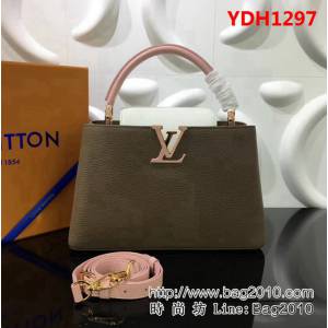 路易威登LV頂級原單 M48864 卡其配白Capucines BB 迷你手袋 YDH1297