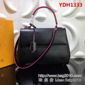 路易威登LV頂級原單 M41302黑皮紅裏 CLUNY MM 中號手袋 YDH1333
