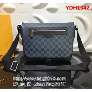 路易威登LV頂級原單 N40010 經典肩背斜跨郵差包 Damier Cobalt格紋塗層帆布 YDH1342