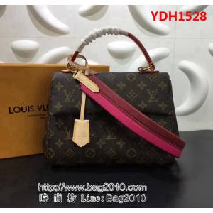 路易威登LV頂級原單M42738玫紅Cluny商務手袋可手提斜跨 YDH1528