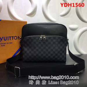 路易威登LV頂級原單 N41409 DAYTON中號經典商務記者包 Damier Graphite塗層帆布 YDH1560