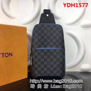 路易威登LV頂級原單N40008 AVENUE 單肩包 智能肩帶設計 Damier Graphite塗層帆布 YDH1577