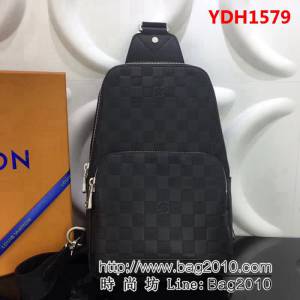 路易威登LV頂級原單N41720 AVENUE 單肩包 Damier Infini牛皮鑲飾 緞面磨砂銀色金屬件 YDH1579