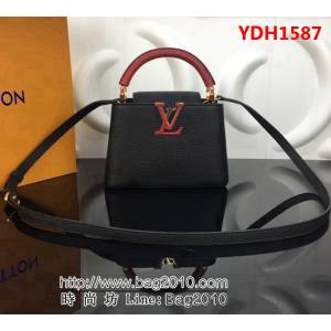 路易威登LV頂級原單N94048黑色 CAPUCINES 迷你手提斜跨手袋 YDH1587