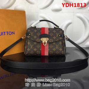路易威登LV頂級原單M43779單手柄Georges BB藍簇絨條紋包 YDH1813