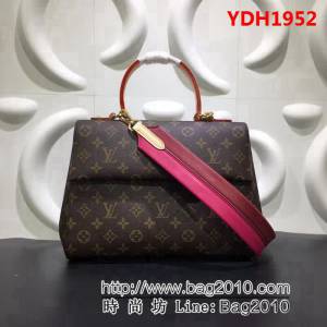 路易威登LV頂級原單M42735玫紅CLUNY 商務手袋 YDH1952