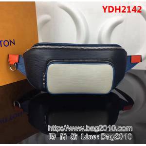 路易威登LV頂級原單 M51464 黑格 BUMBAG 腰包 Epi牛皮搭配Damier Graphite塗層帆布 YDH2142