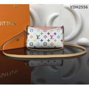 路易威登LV 頂級原單 M44037粉 Monogram Multicolore 三三彩帆布搭配柔軟粒面皮革 多功能包袋 單肩斜挎包  YDH2556