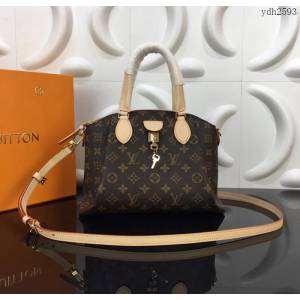路易威登LV女包 頂級原單 M44543 Monogram 帆布 褶襇設計 Rivoli BB手袋 可手提或肘挎 可肩背或斜挎  ydh2593
