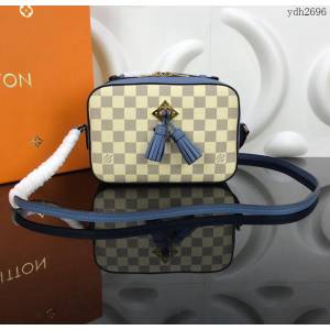 路易威登LV女包 頂級原單 N40154 N40155 Saintonge手袋 Damier Azur帆布 彩色皮革飾邊 可手提 可肩背 斜挎   ydh2696