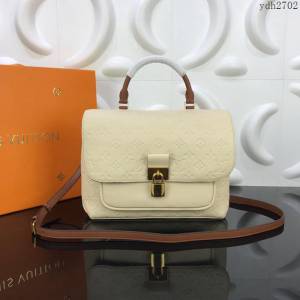 路易威登LV女包 頂級原單 MARIGNAN手袋 M44549白色 經典信使包 可手提 肩背 斜挎包  ydh2702