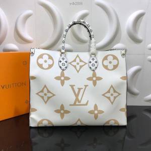 路易威登女包 M44571奶白色 頂級原單 Onthego手袋 LV手提袋 LV新款手拎包  ydh2886