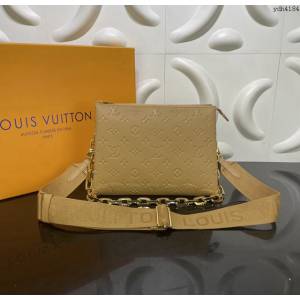 Louis Vuitton新款女包 路易威登2021春夏新款Coussin小号手袋 Monogram压纹蓬松绵羊皮 LV肩背斜挎包  ydh4184