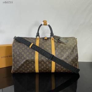 Lv路易威登2023專櫃新款Keepall Bandoulière55旅行袋 LV老花男士手提旅行包 M46702 ydh5215