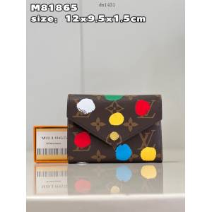 LV專櫃2023新款LV x YK Victorine錢夾 M81865 路易威登波點圖案女士短夾零錢包 dn1431