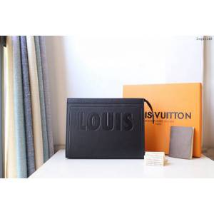lv手包 Pochette Voyage中號手袋 M61692 壓字 lv男士手拿包  lvqb1145