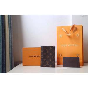 lv護照夾 M64501 護照套 lv黑格護照夾 男女同款  lvqb1477