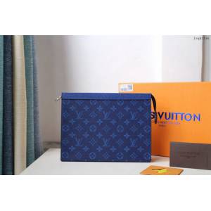 lv手包 2019夏季新品 POCHETTE VOYAGE中號手袋 M61692新花 lv男士手拿包  lvqb1514