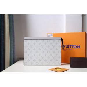 lv手包 2019夏季新品 POCHETTE VOYAGE中號手袋 M61692新花 lv男士手拿包  lvqb1515