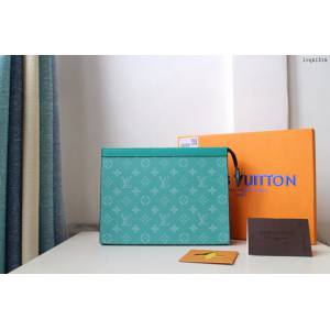 lv手包 2019夏季新品 POCHETTE VOYAGE中號手袋 M61692新花 lv男士手拿包  lvqb1516