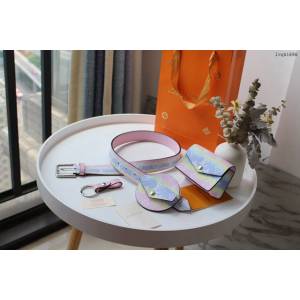 lv皮帶 M0253 LV Daily Multi Pocket 30毫米腰帶 配小包與鑰匙扣 lv女腰帶  lvqb1696
