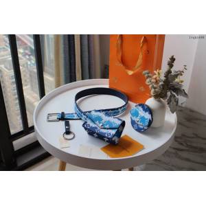 lv皮帶 M0253 LV Daily Multi Pocket 30毫米腰帶 配小包與鑰匙扣 lv女腰帶  lvqb1698