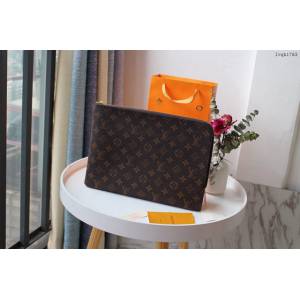 lv手包 ETUI VOYAGE收納袋 M43442玫紅 lv經典多功能護套  lvqb1763