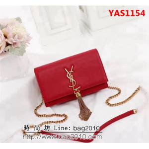 YSL聖羅蘭 爆款 Saint Laurent 紅色小牛皮鏈條包 26817 YAS1154