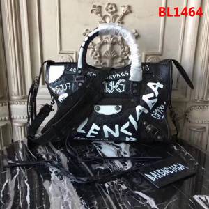 BALENCIAG巴黎世家 Graffiti Classic City30cm機車包 義大利爆裂紋羊皮 手繪彩色塗鴉 手提肩背斜挎包  BL1464