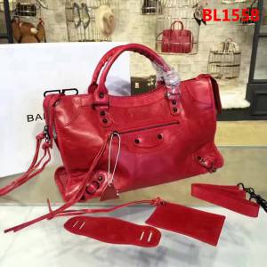 BALENCIAG巴黎世家 38cm 機車包進口油蠟牛皮 手提肩背斜挎包  BL1558