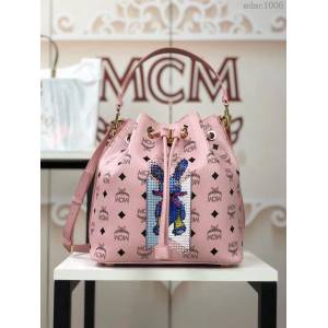 MCM女包 原單 新款 6215兔彩虹 經典兔子抽繩 小鉚釘 MCM女單肩包 斜挎包  mdmc1006