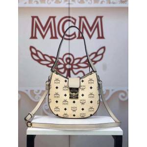 MCM女包 原單 6245 Patricia水餃包 Visetos塗層帆布 MCM單肩包 時尚風格斜挎女包  mdmc1082