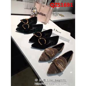 DIOR迪奧 新款 韓國絨 高端時尚 秋冬女單鞋  QZS1691