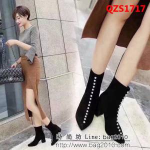 DIOR迪奧 新款 高級定制 時尚尖頭 鉚釘靴子 QZS1717