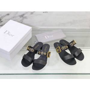Dior專櫃款女士拖鞋 迪奧春夏新款D扣涼拖鞋 dx2972