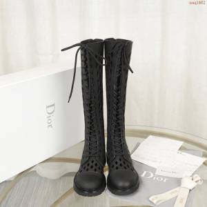 DIOR女鞋 迪奧2021專櫃新款網狀鏤空靴 Dior綁帶高靴  naq1462