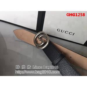 古馳CUCCI G家優質頭層牛皮豬皮紋 配純銅扣男士皮帶 GHG1258