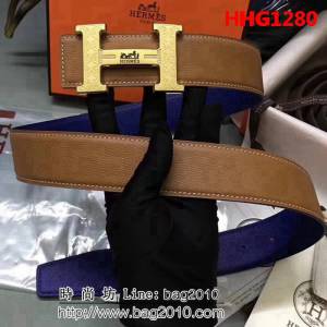 愛馬仕HERMES 純手工雙面手掌紋 精品高端男士皮帶 HHG1280