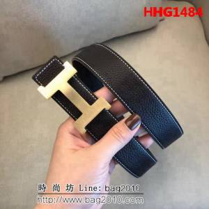 愛馬仕HERMES 原單正品 雙面原版皮 精品鋼扣高端男士皮帶 HHG1484