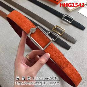 愛馬仕HERMES REVERSIBLE LEATHER STRA 官網同步 原版皮高端男士皮帶 HHG1542