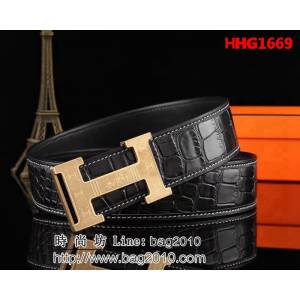 愛馬仕HERMES 海外代購最熱系列 牛皮肚皮紋 高端男士皮帶 HHG1669