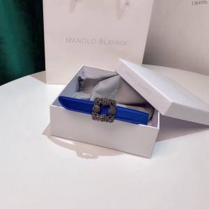 馬諾洛新品女士皮帶 Manolo Blahnik真絲面配牛皮底腰帶  jjp1070