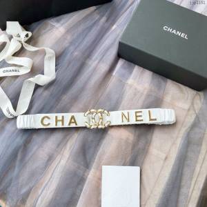 Chanel女士皮帶 香奈兒cc經典logo扣精品彈力扣腰帶  jjp1151