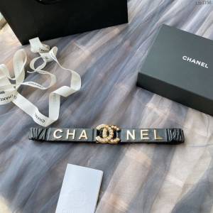 Chanel女士皮帶 香奈兒cc經典logo扣精品彈力扣腰帶  jjp1156