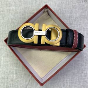 菲拉格慕男士皮帶 Ferragamo雙面牛皮紋理腰帶  jjp1939
