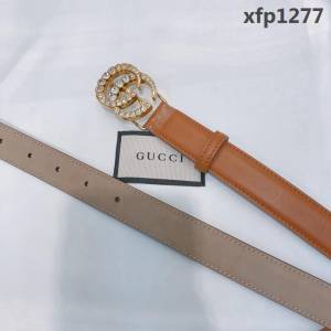 GUCCI古馳 官方經典款 Gucci系列 鑽石鉚釘GG搭扣 時尚百搭 女款皮帶  xfp1277